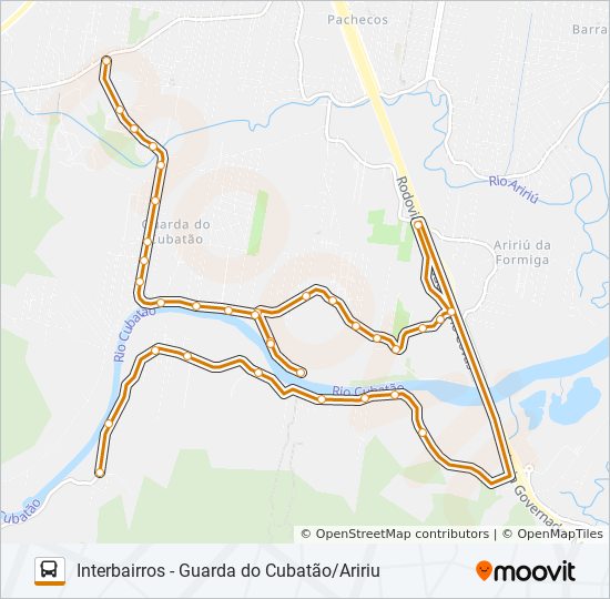 Mapa de 301 de autobús