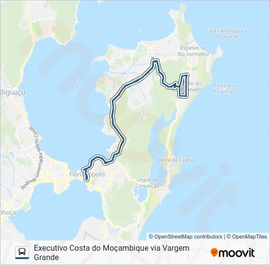 1132 EXECUTIVO COSTA DO MOÇAMBIQUE VIA VARGEM GRANDE Bus Line Map