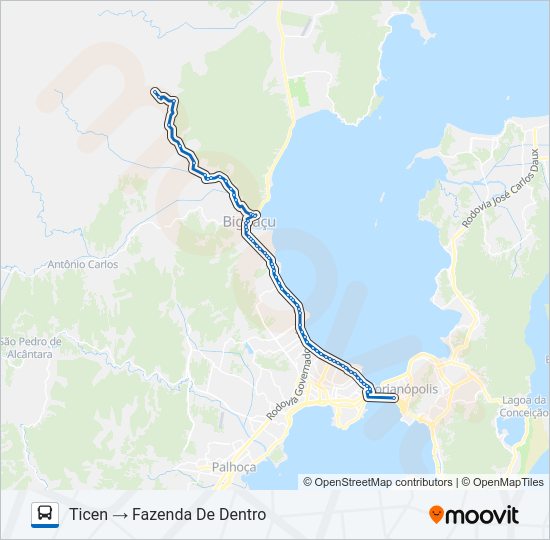 Mapa da linha 44303 SAUDADE de ônibus