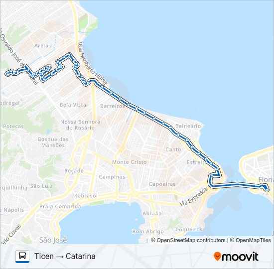 Mapa da linha 14600 CATARINA de ônibus