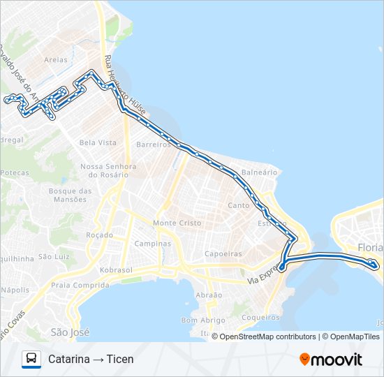 Mapa da linha 14600 CATARINA de ônibus