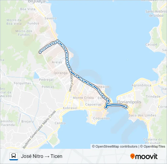 10002 JOSÉ NITRO Bus Line Map