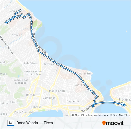 43402 DONA WANDA Bus Line Map