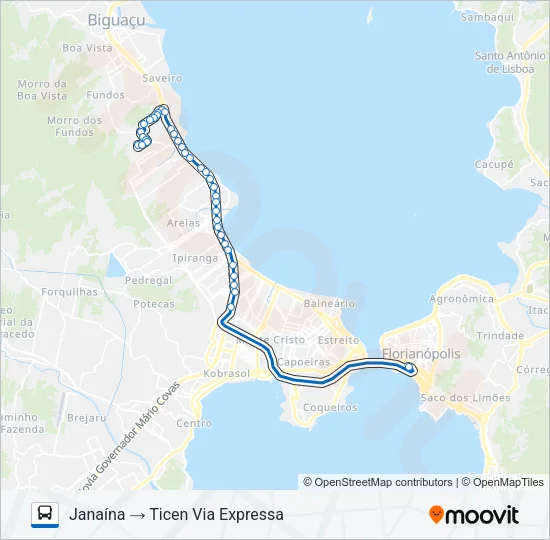 43400 JARDIM JANAÍNA Bus Line Map