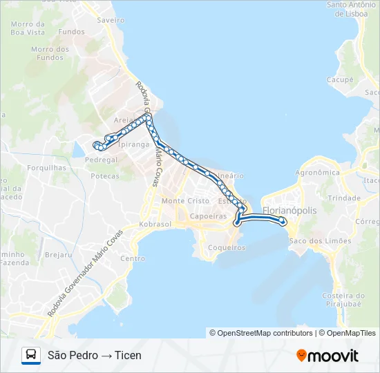 10200 BAIRRO SÃO PEDRO Bus Line Map