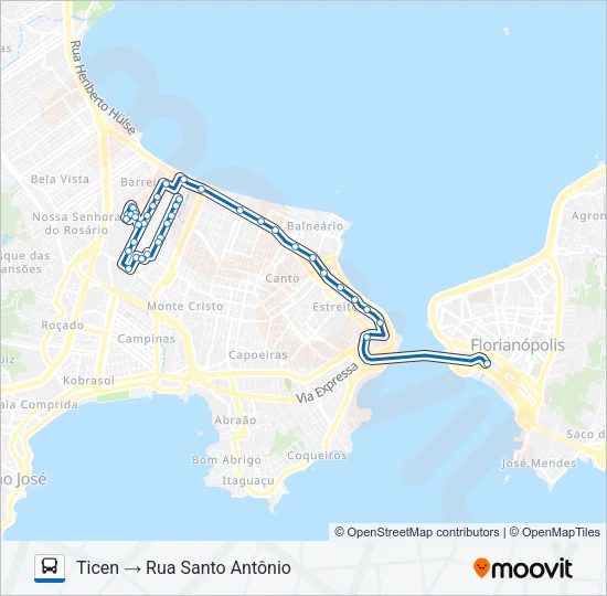 64001 RUA SANTO ANTÔNIO Bus Line Map