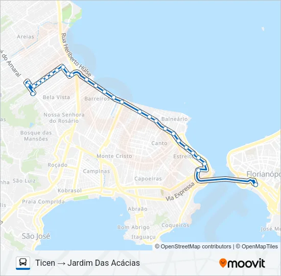 75900 JARDIM DAS ACÁCIAS Bus Line Map
