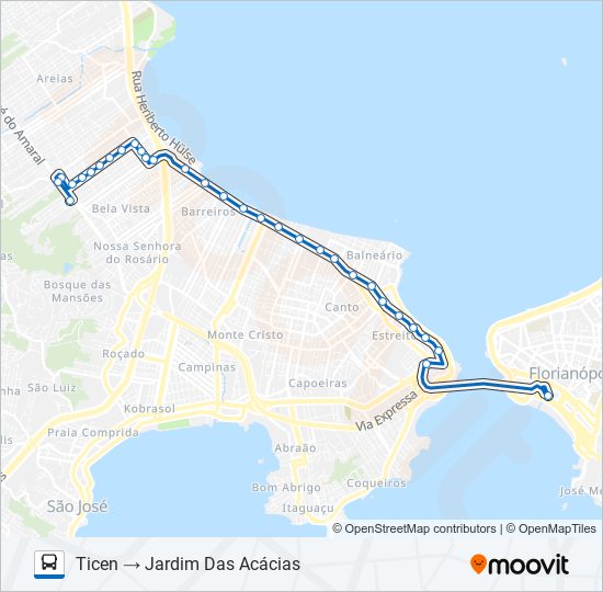 Mapa da linha 75900 JARDIM DAS ACÁCIAS de ônibus