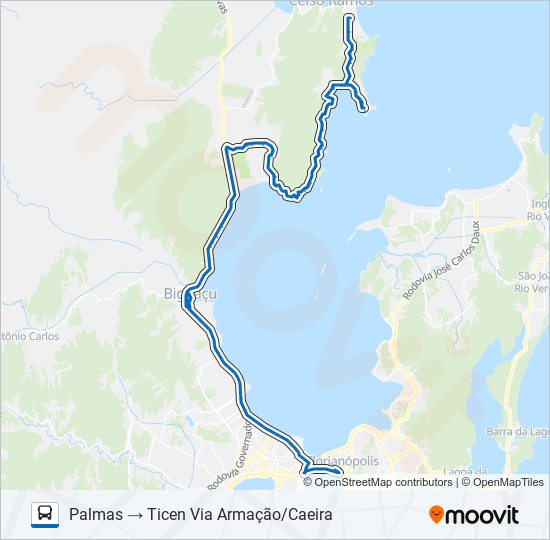 Mapa de 43300 PALMAS / FLORIANÓPOLIS de autobús