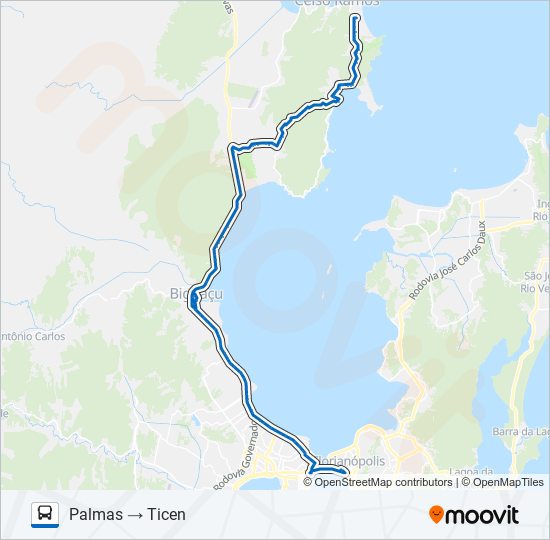 43300 PALMAS / FLORIANÓPOLIS bus Line Map