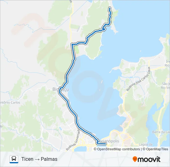 43300 PALMAS / FLORIANÓPOLIS Bus Line Map