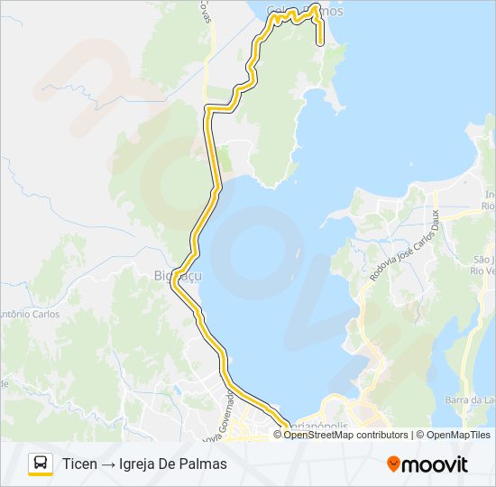 Mapa da linha 44701 EXECUTIVO GOVERNADOR CELSO RAMOS de ônibus