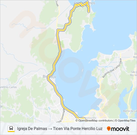 Mapa da linha 44701 EXECUTIVO GOVERNADOR CELSO RAMOS de ônibus