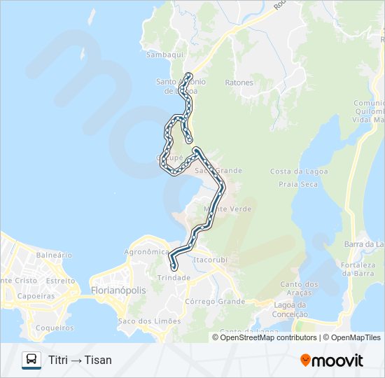Mapa da linha 846 CACUPÉ de ônibus