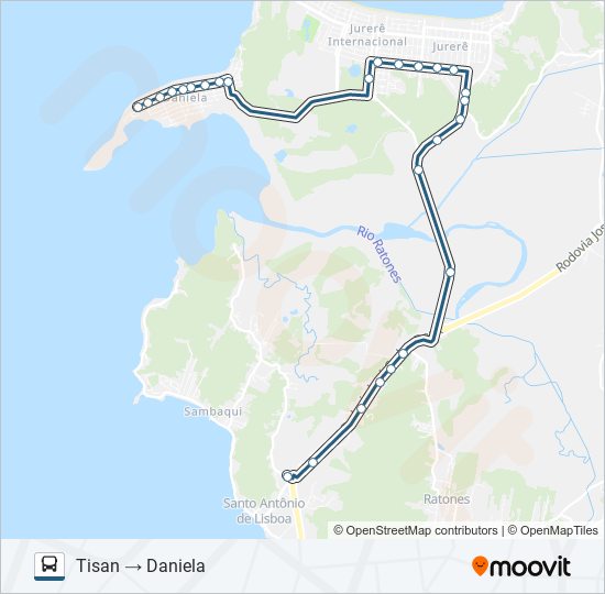 Mapa da linha 271 DANIELA de ônibus