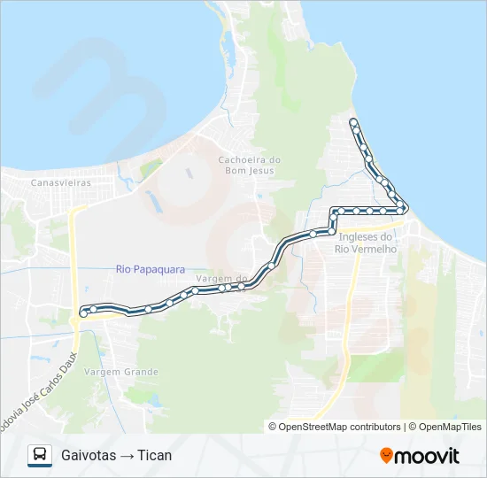 263 GAIVOTAS Bus Line Map