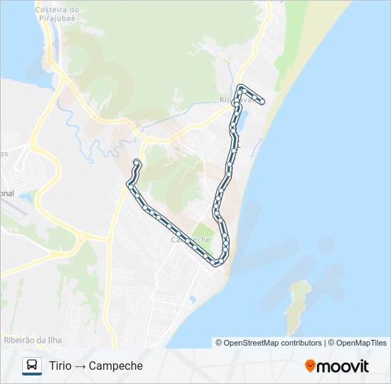 Mapa da linha 462 CAMPECHE de ônibus
