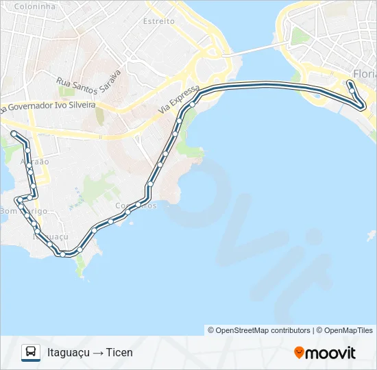 664 ITAGUAÇU Bus Line Map
