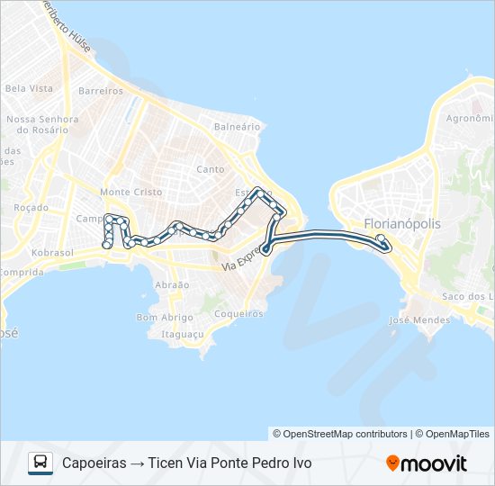 Mapa da linha 631 CAPOEIRAS de ônibus