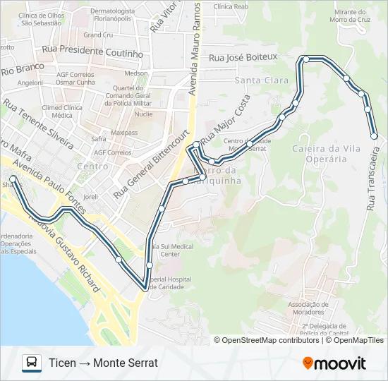 764 MONTE SERRAT Bus Line Map