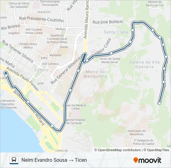 764 MONTE SERRAT Bus Line Map
