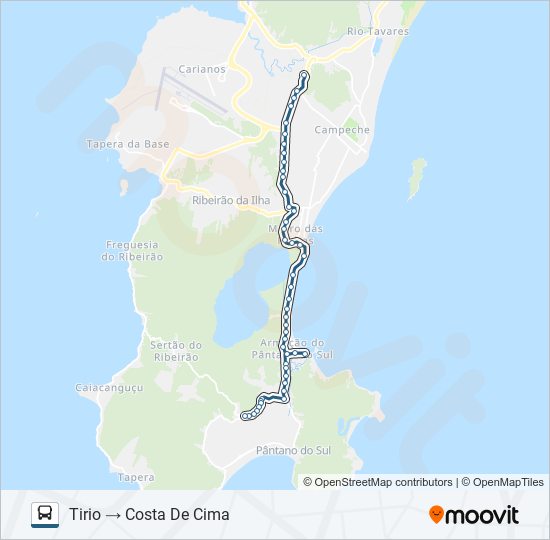 Mapa da linha 562 COSTA DE CIMA de ônibus