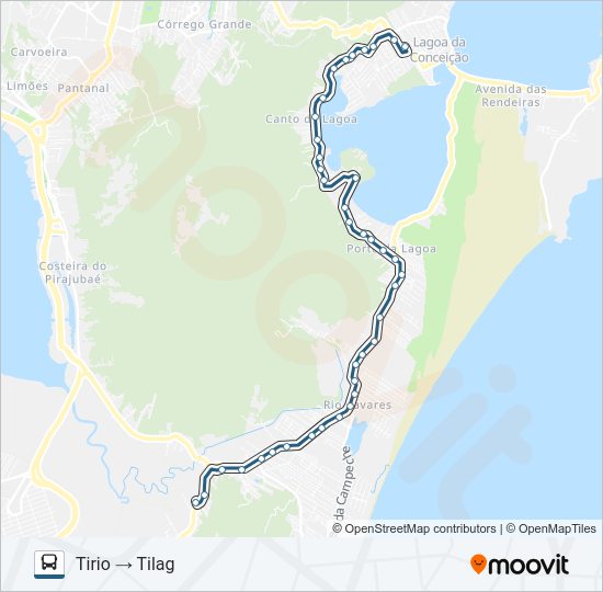 Mapa da linha 841 TILAG - TIRIO de ônibus