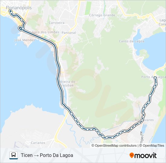 Mapa da linha 460 PORTO DA LAGOA de ônibus