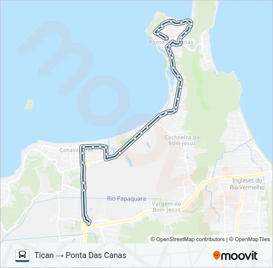 265 PONTA DAS CANAS Bus Line Map