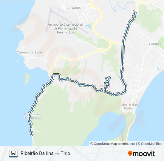 565 RIBEIRÃO DA ILHA Bus Line Map