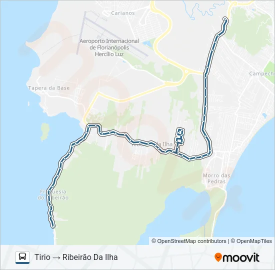 565 RIBEIRÃO DA ILHA Bus Line Map