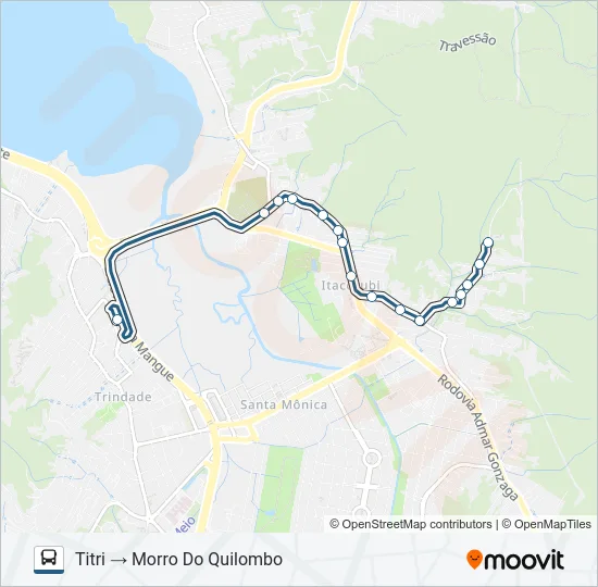 173 MORRO DO QUILOMBO Bus Line Map