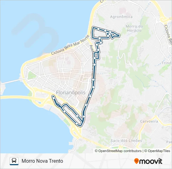 Rota da linha 769 MORRO NOVA TRENTO: horários, paradas e mapas