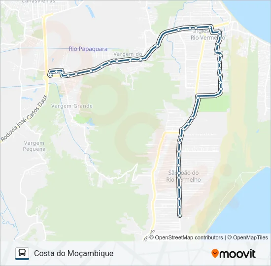 281 COSTA DO MOÇAMBIQUE Bus Line Map