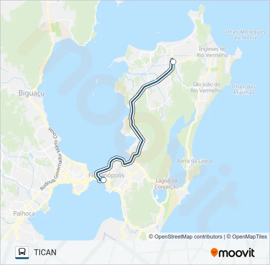 210 TICAN - TICEN DIRETO Bus Line Map