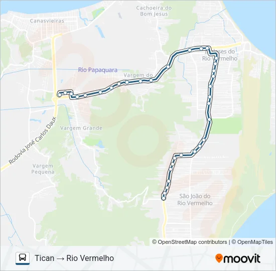 288 CIRCULAR RIO VERMELHO Bus Line Map