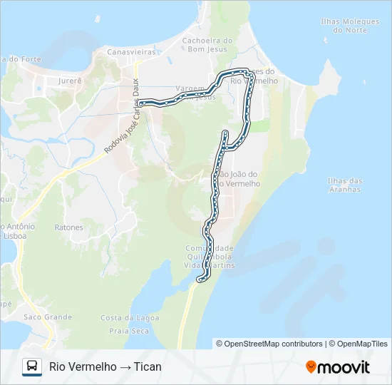 274 RIO VERMELHO VIA MUQUÉM Bus Line Map