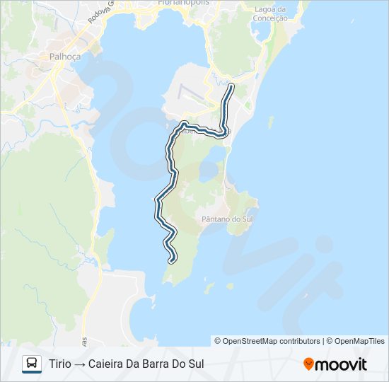 Mapa da linha 561 CAIEIRA DA BARRA DO SUL de ônibus