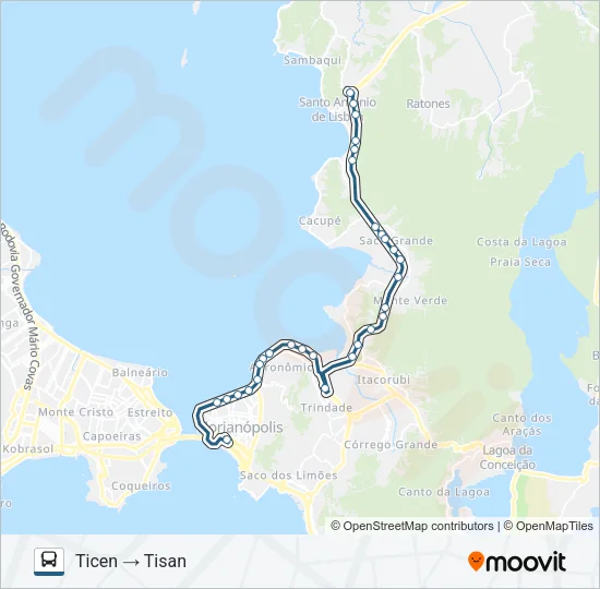 332 TISAN - TICEN VIA BEIRA MAR Bus Line Map