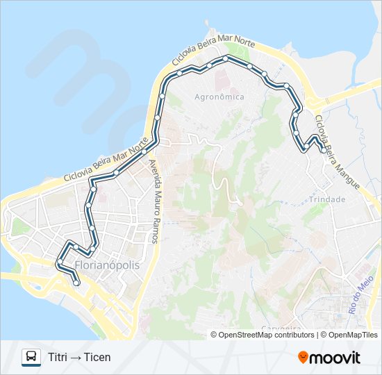 Mapa da linha 131 TITRI - TICEN VIA GAMA D'EÇA de ônibus