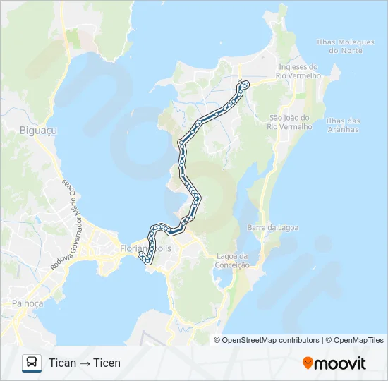 221 TICAN - TICEN VIA MAURO RAMOS Bus Line Map