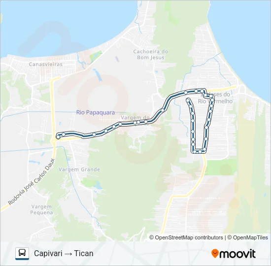 261 CAPIVARI VIA GRACILIANO GOMES Bus Line Map