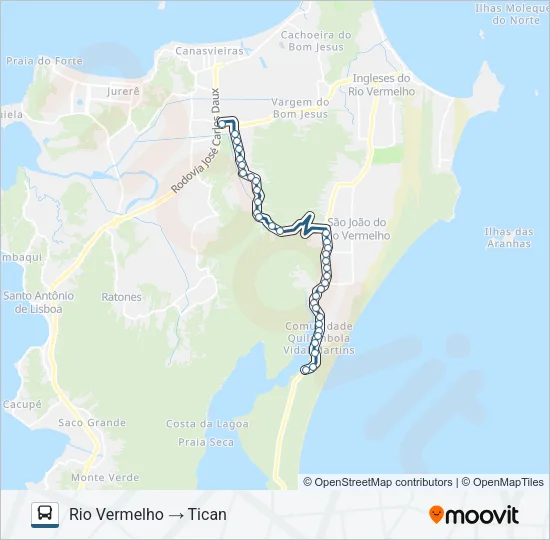 287 RIO VERMELHO VIA VARGEM GRANDE Bus Line Map