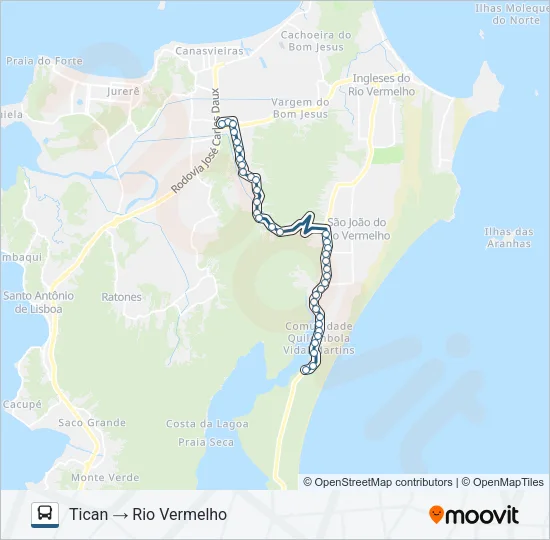 287 RIO VERMELHO VIA VARGEM GRANDE Bus Line Map