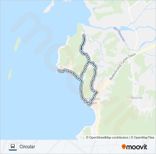 366 BARRA DO SAMBAQUI VIA PADRE ROHR bus Line Map