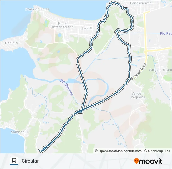 940 CANASVIEIRAS SANTO ANTÔNIO VIA JURERÊ Bus Line Map