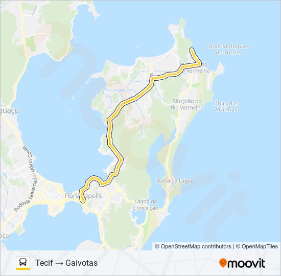 Mapa da linha 1127 EXECUTIVO GAIVOTAS de ônibus