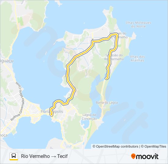 Mapa da linha 1125 EXECUTIVO RIO VERMELHO de ônibus