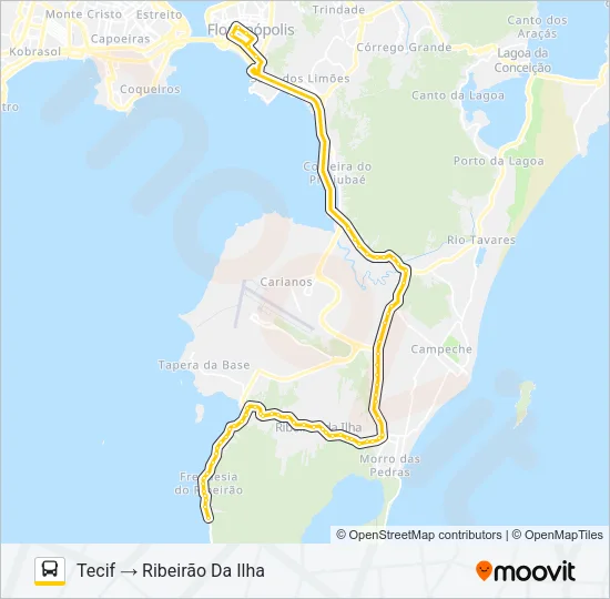 4123 EXECUTIVO RIBEIRÃO DA ILHA Bus Line Map