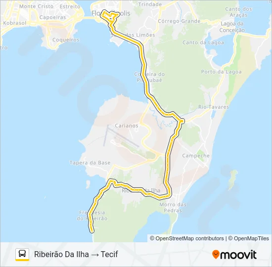 4123 EXECUTIVO RIBEIRÃO DA ILHA Bus Line Map